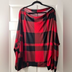 Women’s Red and Black Buffalo Check Top Size 3X